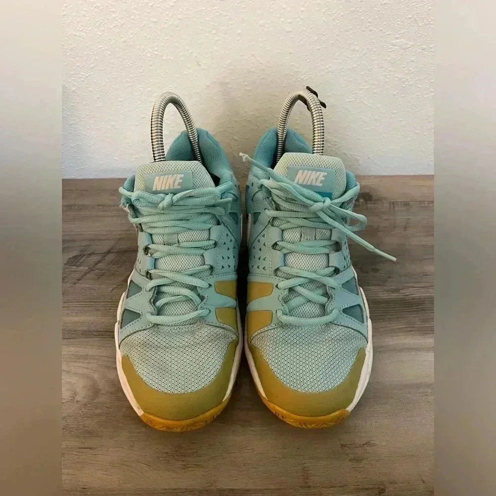 Nike Women's Light Blue Teal and Yellow Sneakers - Picture 4 of 9